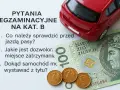 Pytania egzaminacyjne na kat. B, czerwony samochodzik, banknot 100 zł i grosze. Zastanawiasz się nad kurs prawa jazdy cena?