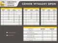 Cennik wymiany opon w Dobrym Warsztacie. Sprawdź, ile kosztuje wymiana opon w zależności od rozmiaru i typu felgi.