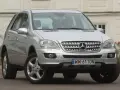 Srebrny Mercedes ML 320 z polskimi tablicami rejestracyjnymi WW 6110N zaparkowany przed budynkiem.
