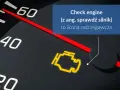 Na desce rozdzielczej świeci się żółta kontrolka "check engine", sygnalizując problem z silnikiem.