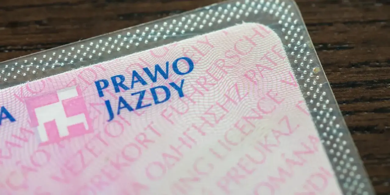 Nowe prawo jazdy z unijnym symbolem i wielojęzycznymi napisami.