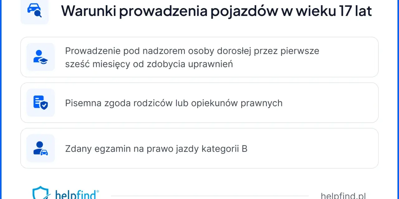 Warunki prowadzenia pojazdów od kiedy prawo jazdy od 17 lat: nadzór, zgoda rodziców, zdany egzamin.