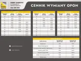 Cennik wymiany opon w Dobrym Warsztacie. Sprawdź, ile kosztuje wymiana opon w zależności od rozmiaru i typu felgi.