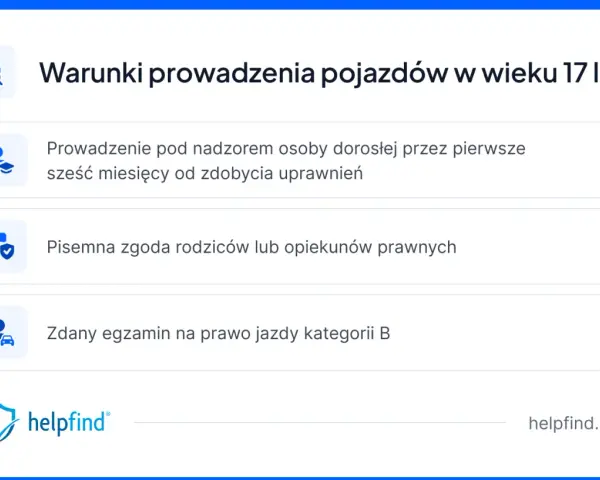 Warunki prowadzenia pojazdów od kiedy prawo jazdy od 17 lat: nadzór, zgoda rodziców, zdany egzamin.