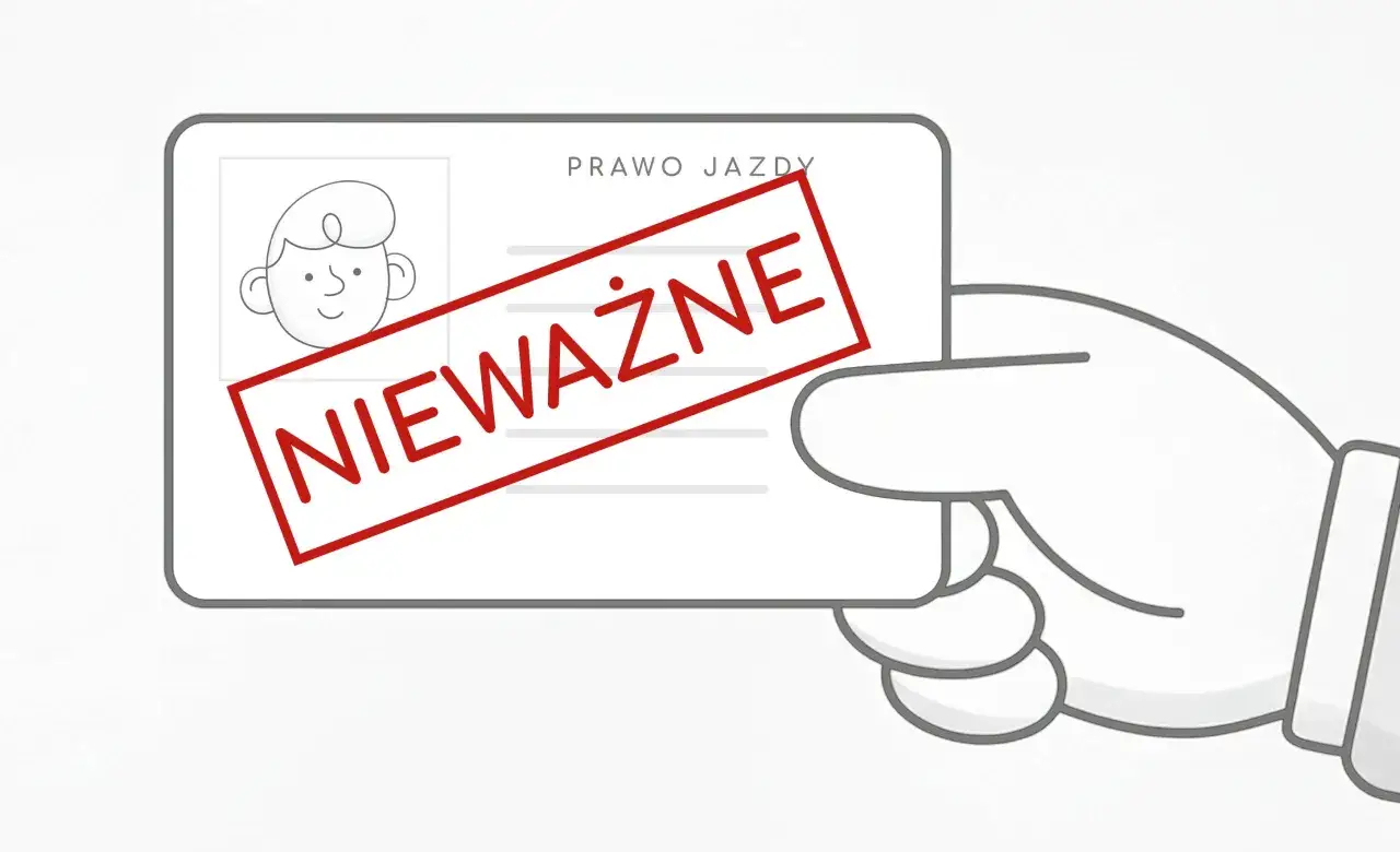 Ręka trzyma nieważne prawo jazdy. Zastanawiasz się, ile się czeka na prawo jazdy, a tu taki problem!